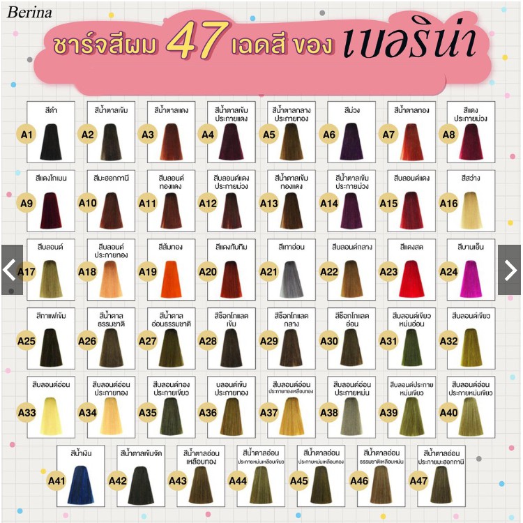 ภาพหน้าปกสินค้าBerina เบอริน่า ยาย้อมผม สีย้อมผม ครีมย้อมผม สีผม 47 เฉดสี ราคาส่ง ทำ สีผมเบอรีน่า จากร้าน chiangraicosmetics01 บน Shopee