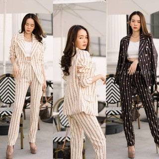 Set blazer ลายโซ่ 3 ชิ้น