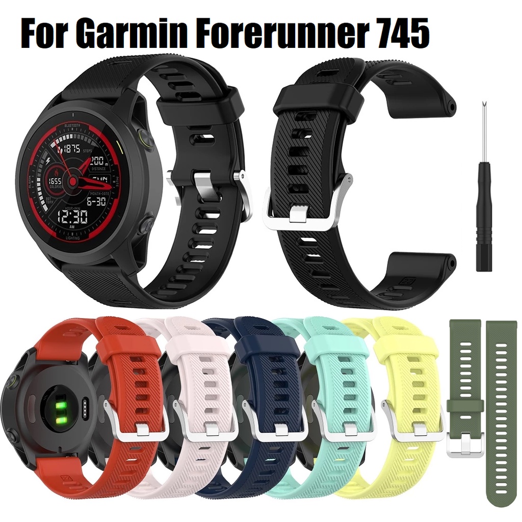 ภาพหน้าปกสินค้าสาย Garmin Forerunner 745 Strap อ่อนนุ่ม ซิลิโคน สายนาฬิกา Garmin 745 กีฬา Watch Band Sports Quick Release Replace Watchband Garmin FR745 Smart Watch Strap