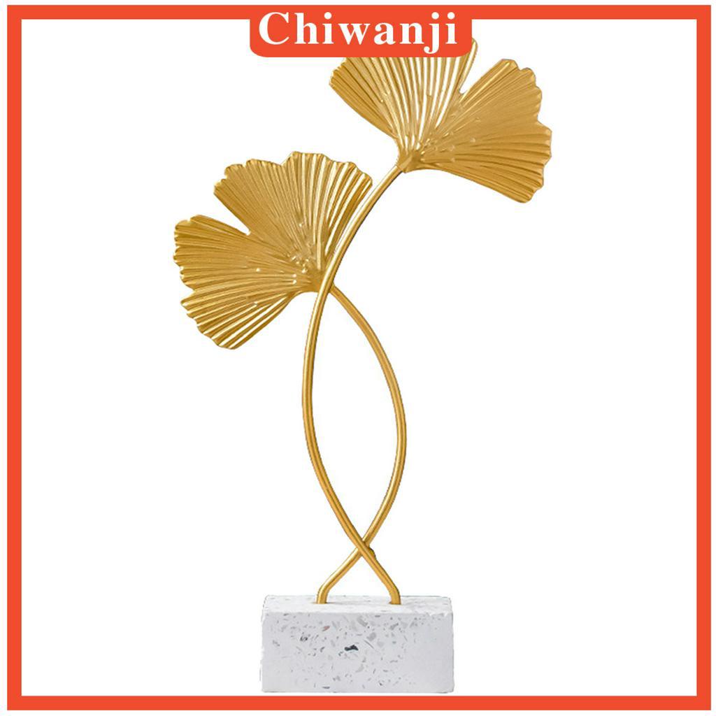 chiwanji-รูปปั้นใบไม้เหล็กสีทองสําหรับตกแต่ง