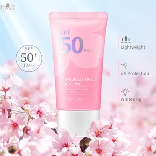 【DREAMER】LAIKOU Face Body Whitening Sakura Sunscreen Cream Moisturizing Brightening Refreshing Waterproof UV Protector Concealer Isolation Sunblock SPF50+