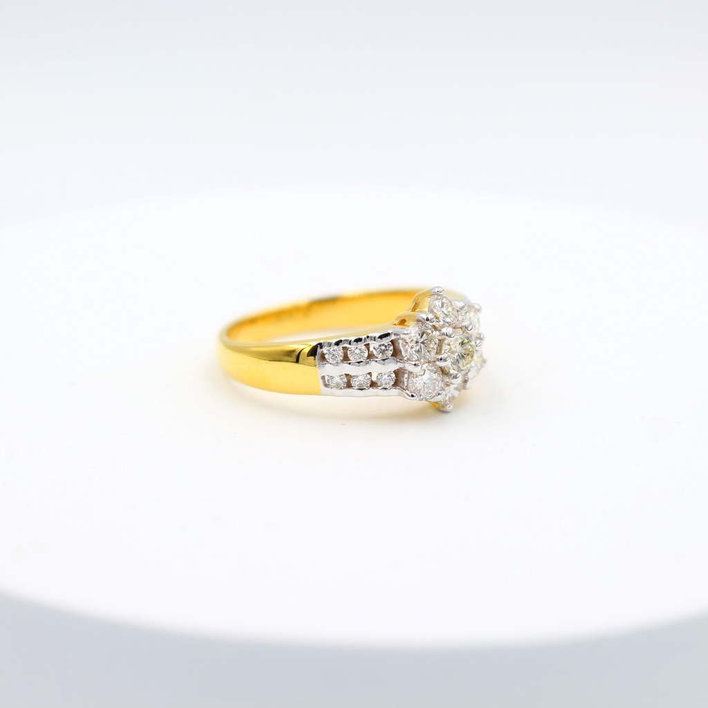 แหวนทองแท้-หลุดจำนำ-size-52-แหวนเพชรแท้เกสร-ทองแท้-18k