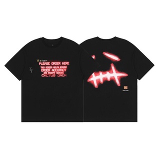 เสื้อยืดคอกลม แขนสั้น พิมพ์ลาย Travis Scott ลําลอง ทรงหลวม แฟชั่นสําหรับผู้ชาย และผู้หญิง ไซซ์ S-5XL