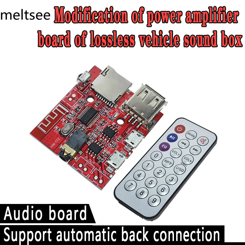 ภาพหน้าปกสินค้า3 W Car Bluetooth 4 . 1 Mp3 Wav Decoding แผ่นบอร์ดโมดูลขยายเสียงรองรับ Usb / Tf / U - Disk / Ir รีโมทควบคุม