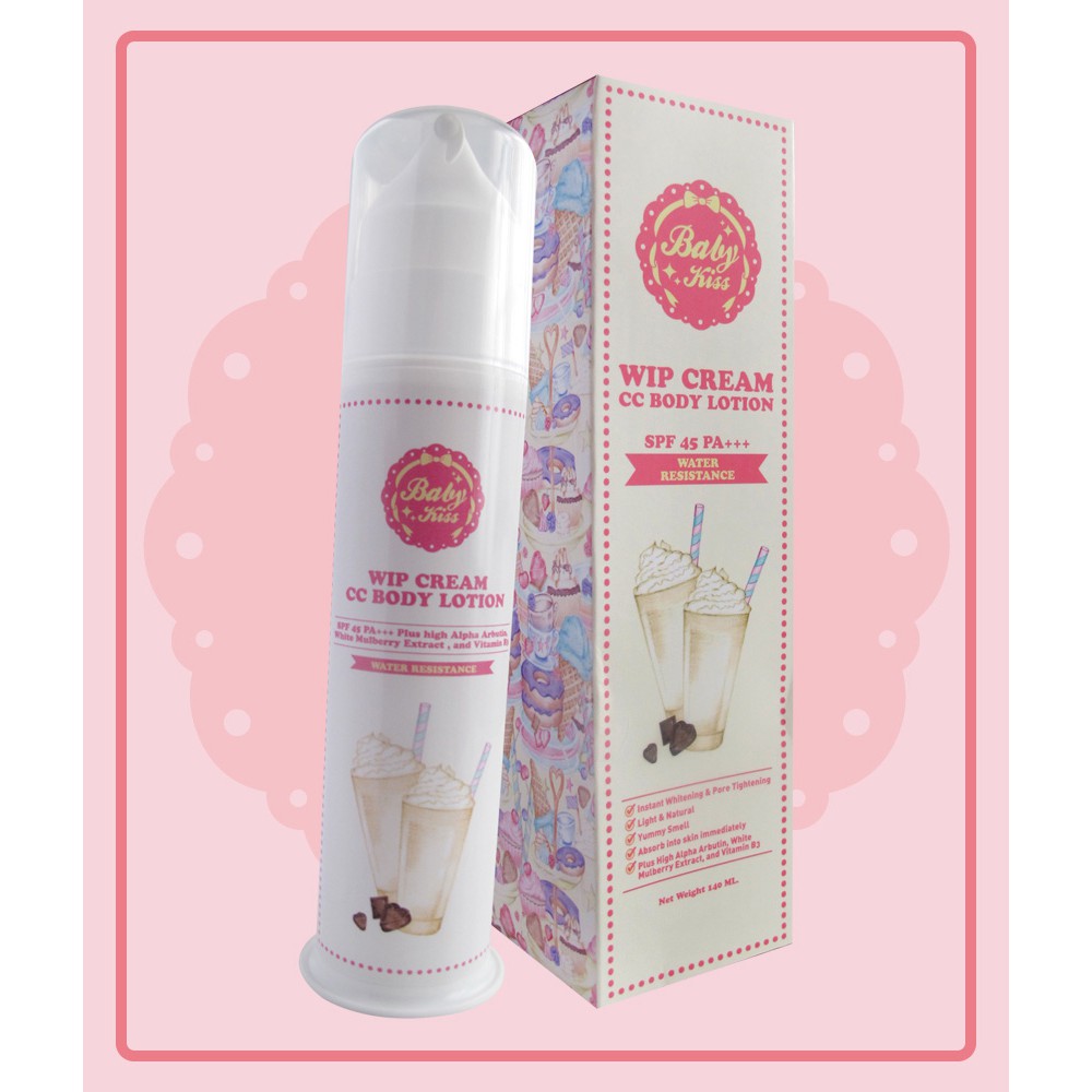 baby-kiss-wip-cream-cc-body-lotion-spf-45-pa-ซีซี-ครีม-กลิ่นวิปครีม-ทาผิวขาวอย่างเป็นธรรมชาติ-กันน้ำ-กันแดดspf45