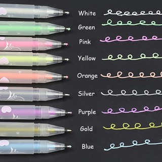 ภาพขนาดย่อของสินค้าปากกาเจล 9 สี 0.8 มม. สีขาว