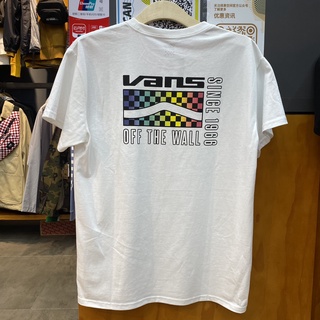 Vans Vans เสื้อยืดลําลอง แขนสั้น สีดํา และสีขาว สําหรับสตรี VN0A54KPBLK VN0A54KPWHT