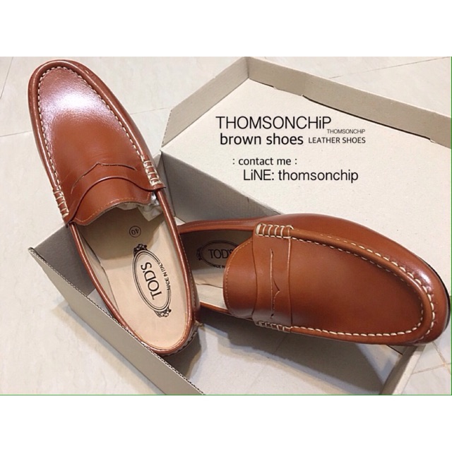 ภาพหน้าปกสินค้ารองเท้าหนังสีแทน Leather Brown Shoes จากร้าน thomsonchip บน Shopee