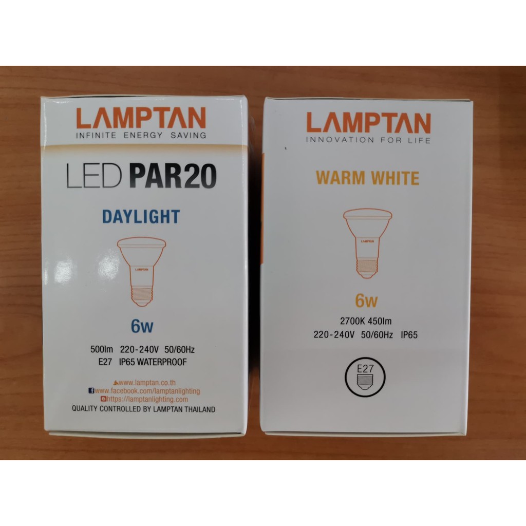 ภาพสินค้าหลอด LED PAR20 IP65 6W แสงขาวและแสงวอมไวท์ E27 LAMPTAN จากร้าน chongchai2012 บน Shopee ภาพที่ 4