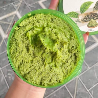 ส่งฟรีมีของแถม #สครับชาเขียวนม matcha green milk scrub 400 กรัม