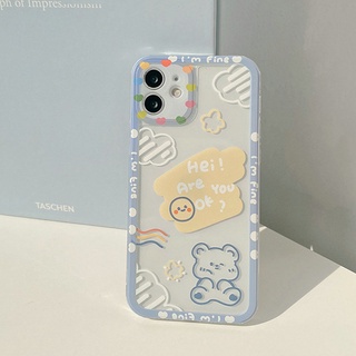 เคสโทรศัพท์มือถือแบบนิ่ม กันรอยเลนส์กล้อง ลายหมี สําหรับ Samsung Galaxy A03 A22 A31 A32 A02 M02 A03S A02S A21S A20S A10S A11 M11 A12 M12 A52 A52S A72 A51 A71 A50 A50S A30S A20 A30 A10 4G