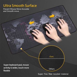 ภาพหน้าปกสินค้าแผ่นรองเมาส์ลายแผนที่โลก Mouse Pad แผ่นรองเมาส์ กันลื่น รองได้ทั้งเมาส์และคีย์บอร์ด ขนาดใหญ่70 ซม/80 ซม/90 ซม ที่เกี่ยวข้อง