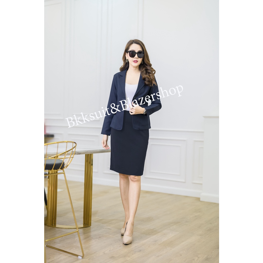 สูทกรมและดำ3xlอก43นิ้ว-blue-womens-suits-slim-fit-ladies-เสื้อคลุมสูทหญิงผ้าเสริตไม่ยืดมีรองบ่าซัพพอร์ทกระเป๋าจริง