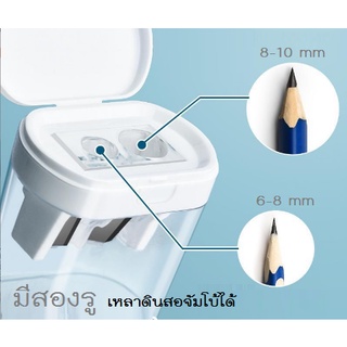 Deli Two Hole Pencil Sharpener กบเหลาดินสอ กบเหลา สองช่อง ใหญ่​ + ปกติ เหลาดินสอไม้ จัมโบ้ ดินสอหัดเขียน