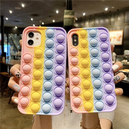push-it-bubble-fidget-toys-funny-case-xiaomi-redmi-9t-9c-note-10-pro-max-5g-4g-note-9s-9-8-7-pro-max-poco-x3-nfc-pro-m3-pro-mi-11-lite-soft-silicone-cover-decompression-rainbow-case
