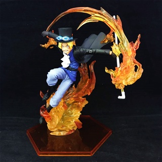 สินค้า โมเดลฟิกเกอร์ Pvc รูปการ์ตูนอนิเมะ One Piece Flame Sabo สีดํา ขนาด 21 ซม. สําหรับตกแต่งรถยนต์
