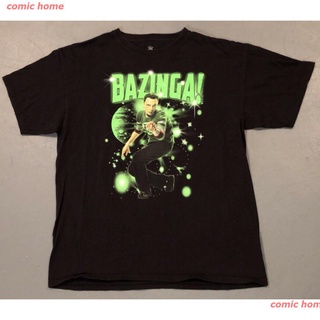 Big Bang Theory Bazinga Preston MenS T Shirt - Short Sleeve Size Large Black ผู้ชาย เสื้อยืด ดพิมพ์ลาย เสื้อยืดผ้าฝ้าย ค