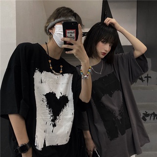 เสื้อยืดแขนสั้น ทรงหลวม ขนาดใหญ่ เข้ากับทุกการแต่งกาย แฟชั่นฤดูร้อน สไตล์เกาหลี สําหรับผู้ชาย และผู้หญิง และคู่รัก