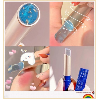 2021 Lip Star ลิปมันเปลี่ยนสีตามอุณหภูมิ แบบใส สีฟ้า สำหรับตกแต่งริมฝีปาก