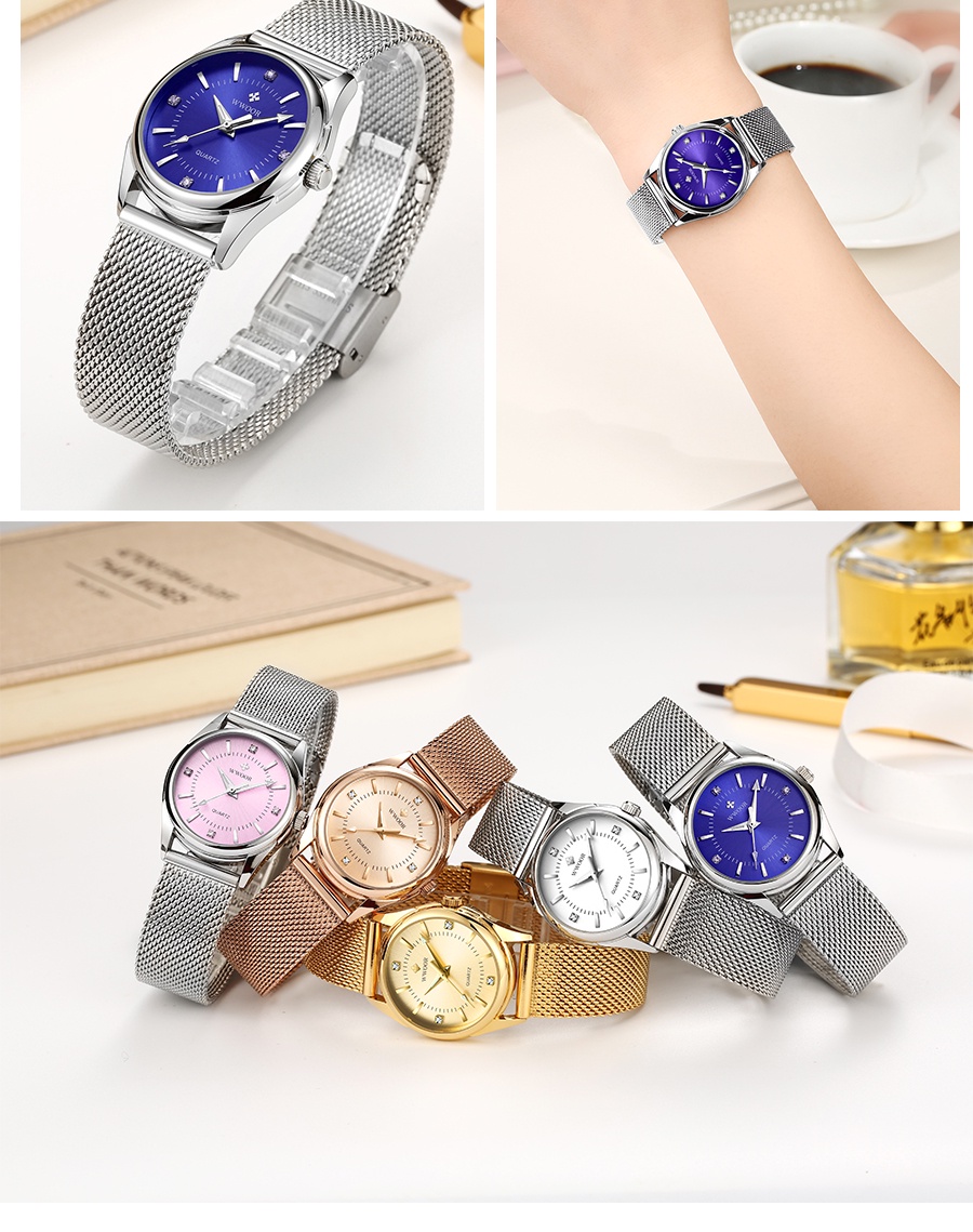 เกี่ยวกับ WWOOR นาฬิกาข้อมือ กันน้ำ สไตล์เกาหลี สำหรับผู้หญิง พร้อมกล่องของขวัญ - 8852