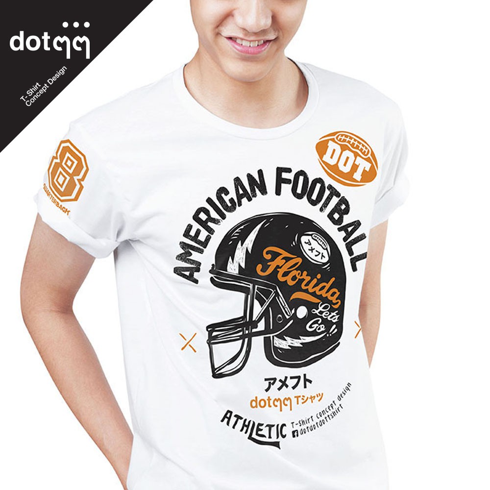 dotdotdot-เสื้อยืดผู้ชาย-concept-design-ลาย-american-football-white