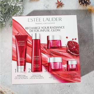 New Estee Lauder Red Pomegranate Moisturizing Skin Care 5-piece Cleanser + Toner + Cream + Eye cream