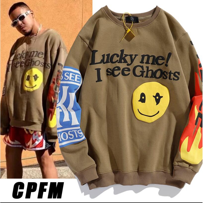 kanye-amp-cpfm-เสื้อกันหนาวแขนยาวคอกลมผ้าขนแกะพิมพ์ลาย-see-ghost