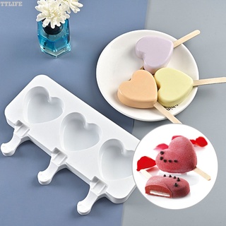 【TT】Molds Silicone Popsicle Molds 4 Cavities Homemade Ice Cream Mold Heart Ice Cream Mold Reusable Soft Silicone,Silicone Popsicle Molds Cake,Cakesicle Mold For DIY Ice Pops