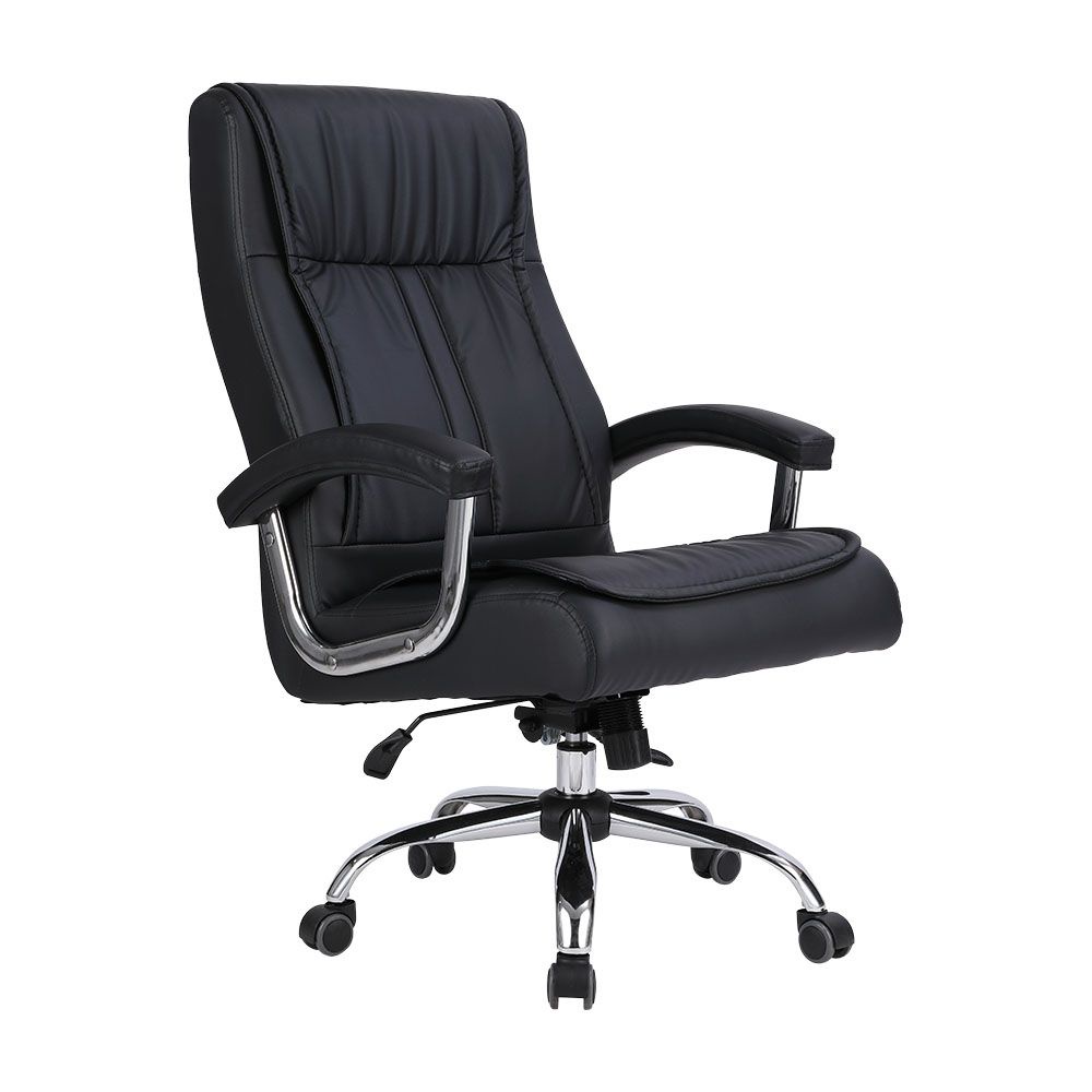 INDEX LIVING MALL เก้าอี้ผู้บริหาร เก้าอี้เบาะหนัง  Ergonomic เก้าอี้สำนักงานพนักพิงสูง รุ่น แจ็คสัน - สีดำ เก้าอี้สีดำ รองรับน้ำหนักได้ถึง 120 กก.