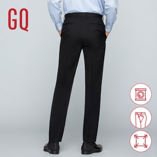 GQ Essential Pants กางเกงทำงานผ้าเย็นเนื้อละเอียด ทรงสลิม รุ่น Cool Wool Blend สีดำ