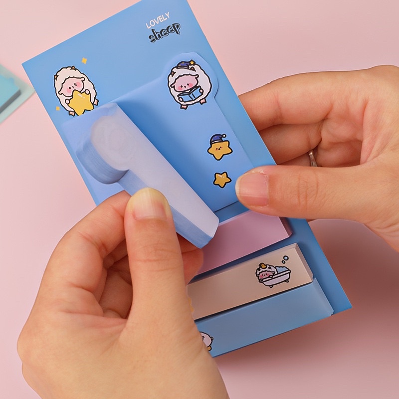 พร้อมส่ง-เซ็ท-sticky-note-กระดาษโน้ตมีกาวในตัว-แผ่นใหญ่-1-แผ่นเล็ก-3-ทั้งเซ็ทมีกระดาษจำนวน-80-แผ่น-น่ารักและคุ้มมากๆ