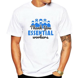 เสื้อยืดผ้าฝ้ายพรีเมี่ยม เสื้อยืด ผ้าฝ้าย พิมพ์ลาย Thank You Essential Workers