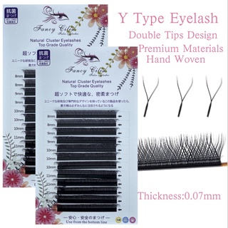 สินค้า Y Type Eyelashes Extension Hand Woven Mink Lashes Natural Soft Double Tips Thickness 0.07mm Y Shape Eyelashes Extension
