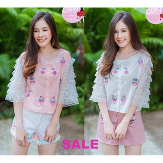 Sweet Cupcake Lace Top เสื้อลายน่ารัก No.029-3