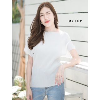 MY​TOP​❤️Hot🔥Code: H 17 เสื้อพลีท คอปาด ทรงแขนในตัว งานสวย คุณภาพเกินราคา