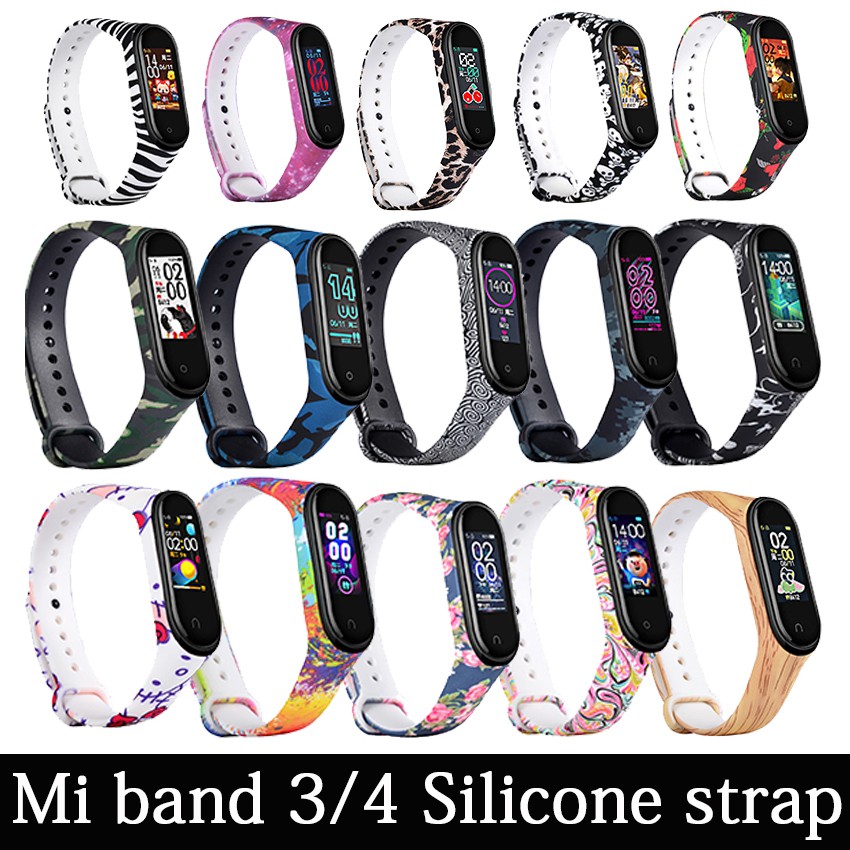 ภาพหน้าปกสินค้าสายซิลิโคนสำรองเปลี่ยน Mi Band Series 3/4/5/6 สาย Xiaomi สายMi Band Printed silicone strap