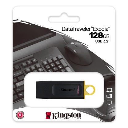 ภาพหน้าปกสินค้าKingston Flash Drive DataTraveler Exodia USB 3.2 128GB รับประกัน 5 ปี รุ่น DTX/128