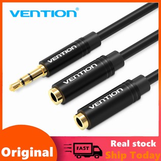 Vention 3.5 mm Audio Splitter Cable Jack 3.5 มม. Male to 2 Female Splitter อะแดปเตอร์