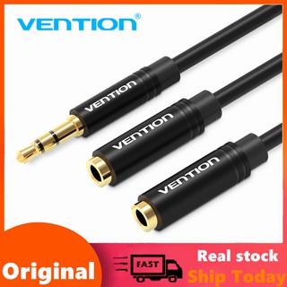 Vention 3.5 mm Audio Splitter Cable Jack 3.5 มม. Male to 2 Female Splitter อะแดปเตอร์
