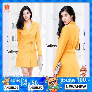 📌สอบถามก่อนสั่งซื้อ🔥  เดรสคอปก อกป้ายไขว้ แต่งกระดุมหน้า มาพร้อมเชือกผูกเอว เนื้อผ้าซาร่า (TW6096)