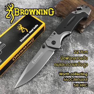 สินค้า มีดพก มีดพับ มีระบบดีดใบมีด มีดเดินป่า มีดป้องกันตัว Quality Gray Folding Knife 5CR15MOV Blade + G10 Steel Handle Tactic