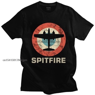 เสื้อยืดโอเวอร์ไซส์เสื้อยืดแขนสั้น ผ้าฝ้าย พิมพ์ลายนักบินนักบิน Jet Fighter WW2 W สไตล์เรโทร สําหรับผู้ชายS-3XL