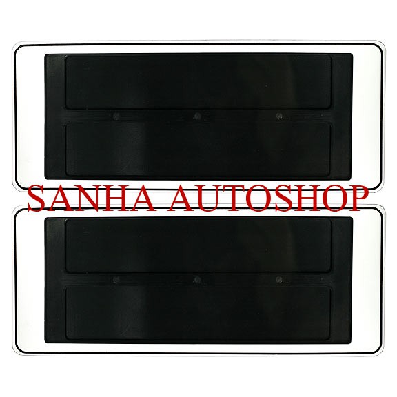 กรอบป้ายทะเบียนกันน้ำสีขาว ขนาด สั้น-สั้น รุ่น SP5555 | Shopee Thailand