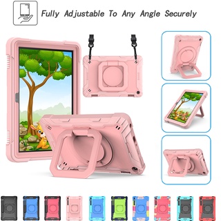 Shockproof Tablet Case For iPad mini 6 iPad 7th 8th 9th Gen 10.2" 2019 2020 2021 iPad Air3/Pro 10.5 Air4/Air5 10.9 2020 Pro 11 2018/2020/2021 3 Layers Protection Anti-drop Heavy Sturdy 360 Rotating Bracelet Stand PC Kids Tablet Protective Case Cover