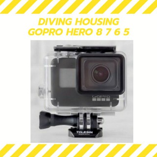 ภาพขนาดย่อของสินค้าHousingเคสกันน้ำ40เมตร*แถม*จอทัชสกีนGopro 9 8 7 6 5 Hero black