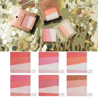 NEE CARA SILKY SHINE 4 COLOR BLUSH PALETTE (N973) : neecara นีคาร่า 4 คัลเลอร์ บลัช พาเลท