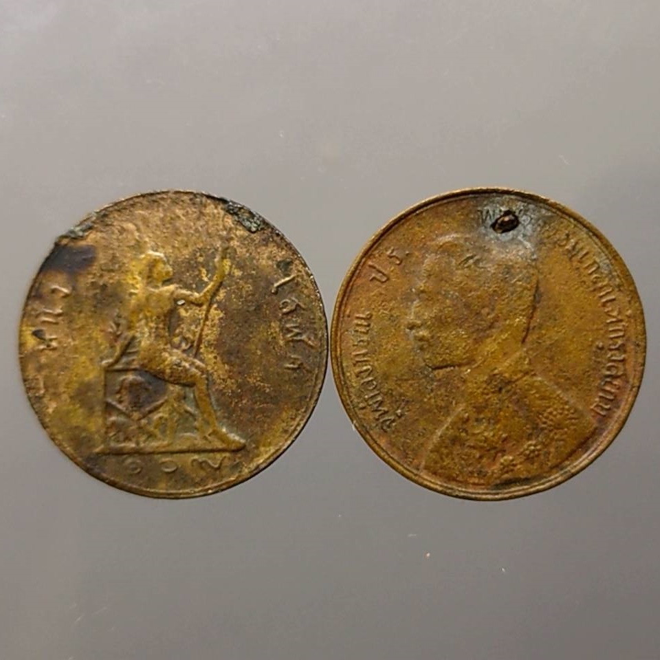 ชุด-2-เหรียญ-เหรียญทองแดง-โสฬส-พระบรมรูป-พระสยามเทวาธิราช-รัชกาลที่-5-ร-ศ-109