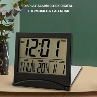 【COLORFUL】Digital Clock 8.5*7.8*0.8cm Black Calendar Desktop Folding Multifunction Office