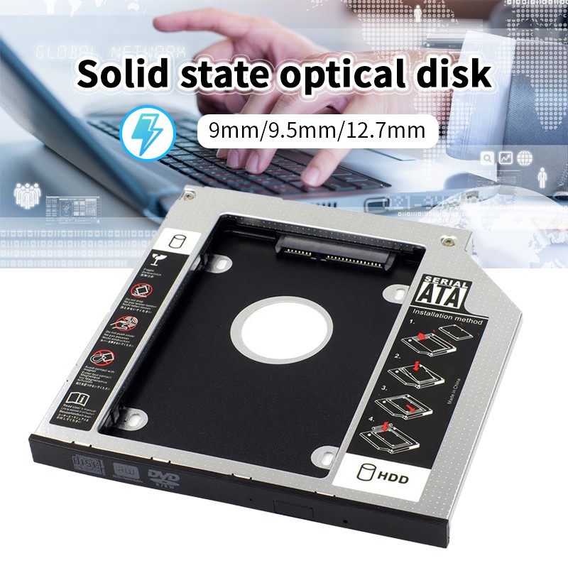 ถาดแปลงใส่hdd-ssd-ในช่องdvd-cd-notebook-9-0mm-9-5mm-12-7mm-universal-sata-2nd-hdd-ssd-hard-drive-caddy