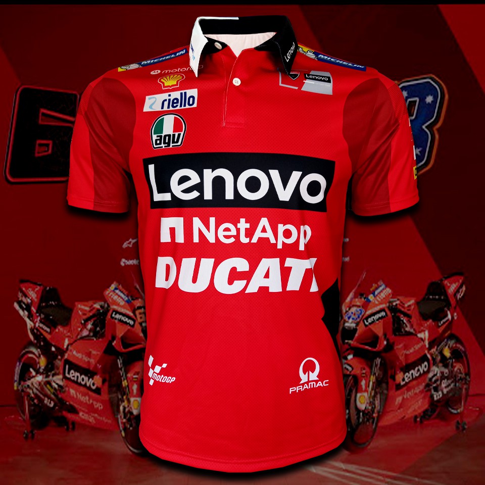 ภาพหน้าปกสินค้าเสื้อโปโล โมโตจีพี Polo MotoGP เสื้อทีม DUCATI LENOVO โปโล-มอเตอร์ไซค์ MG0015 รุ่น แจ็ค มิลเลอร์ (โปโล)